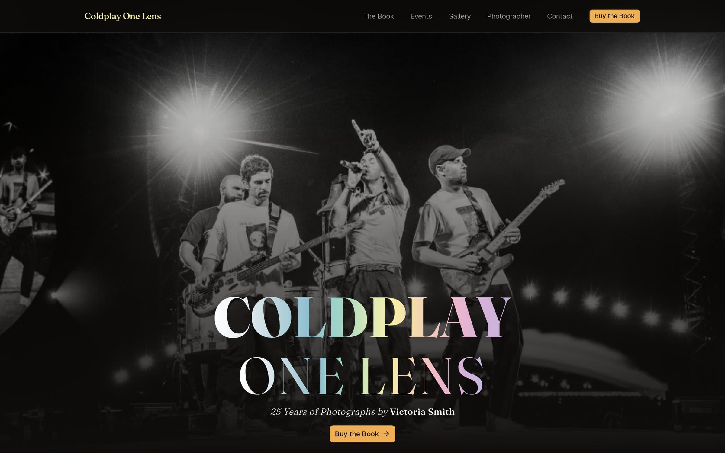 The coldplayonelensbook.com home page