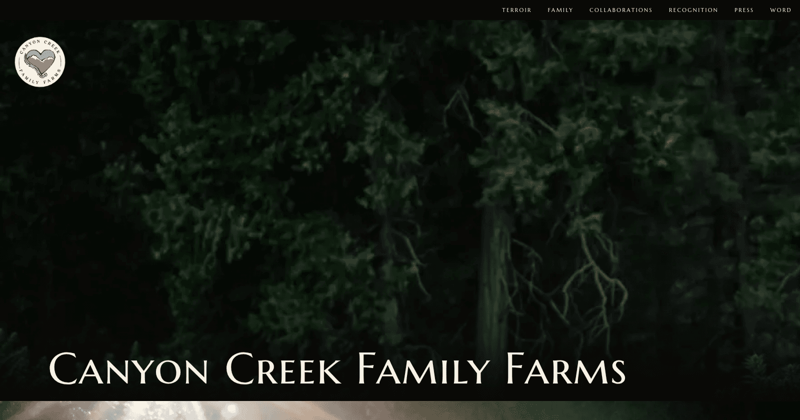 Canyon Creek Family Farms: Farm brand website and journal