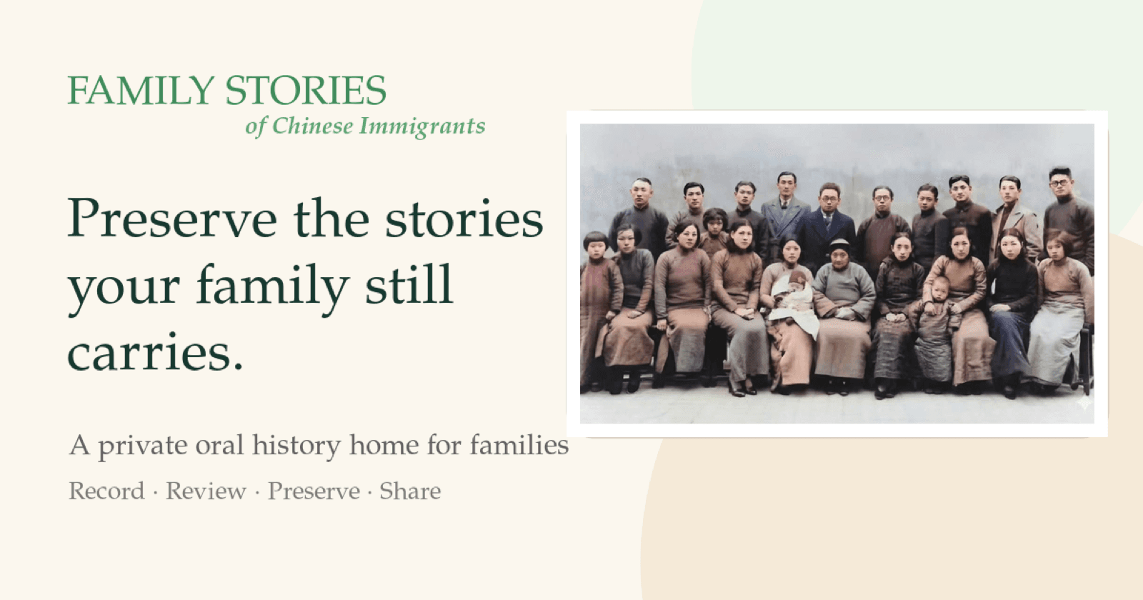 Evergreen Family Stories: Oral history and family archive