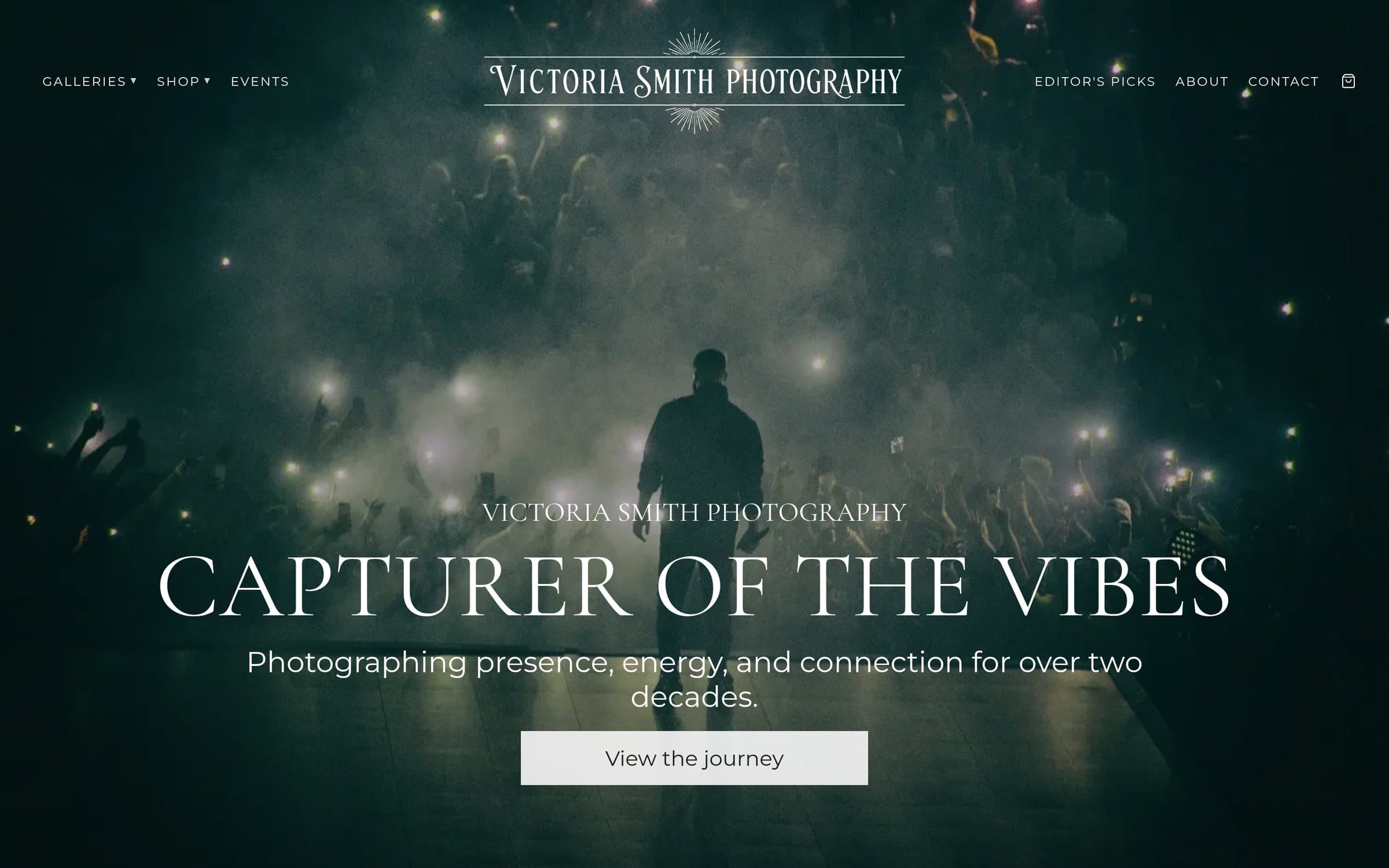 The victoriasmithphoto.com home page